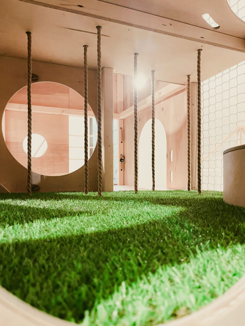 tunel z trawą wewnętrzny plac zabaw