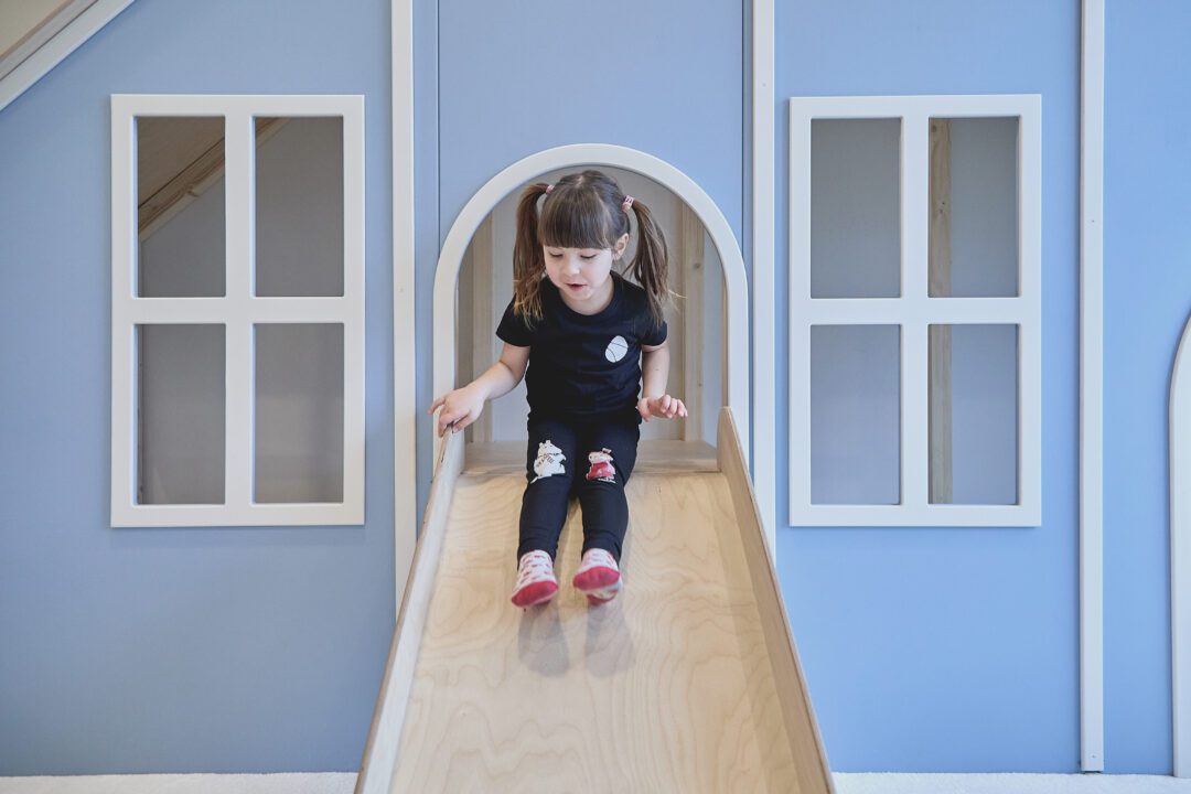 houses at the Playroom with slide
