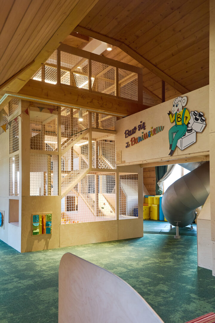 Hotel Bania's Wooden Playroom – Monkey Bars and a Spiral Slide